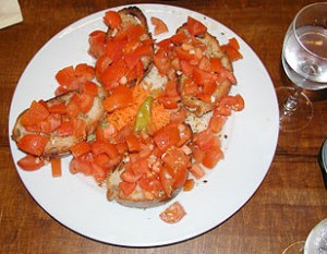Bruschettas con tomate para el colesterol alto